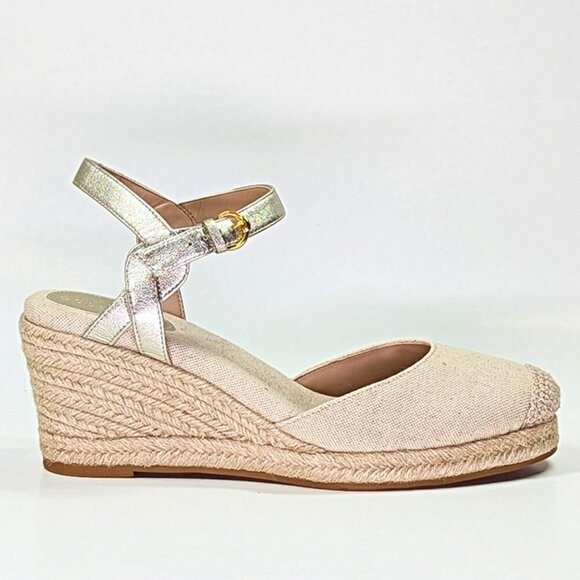 Cole Haan Cloudfeel Women's Espadrille Wedge Heels Linen Size 7.5 MSRP $160 - Picture 2 of 7